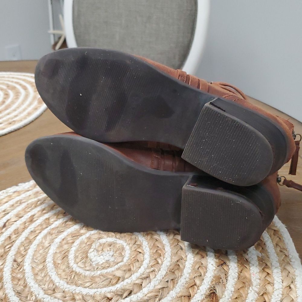 BareTraps Goldie Brown Leather Booties, Size 10 - Picture 7 of 8